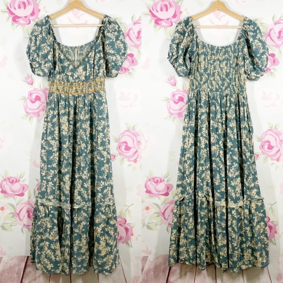 Free People Dresses & Skirts - NEW Free People Ellie Floral Boho Prairie Cottagecore Tier Maxi Cotton Dress XS